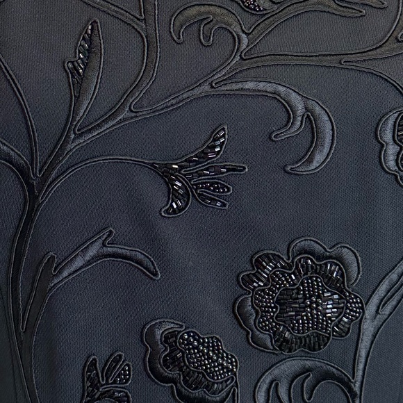 Lillie Rubin Vintage Black Beaded Formal Evening Gown Maxi Dress Size Medium - Picture 6 of 6